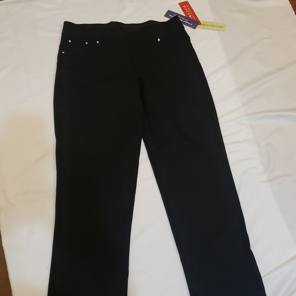 NWT Rebecca Malone Black pants size L